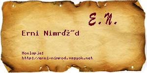 Erni Nimród névjegykártya